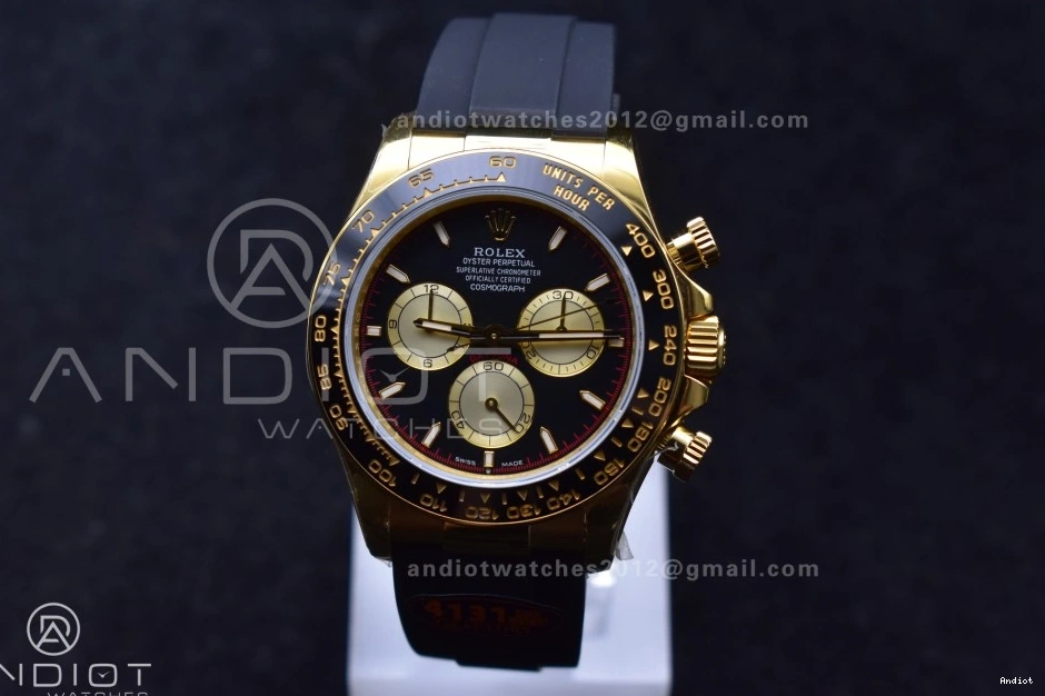 Black 1:1 Dial YG Edition Best (Weighted) 126518 V6 on Oysterflex Strap QF Daytona SH4131 0521